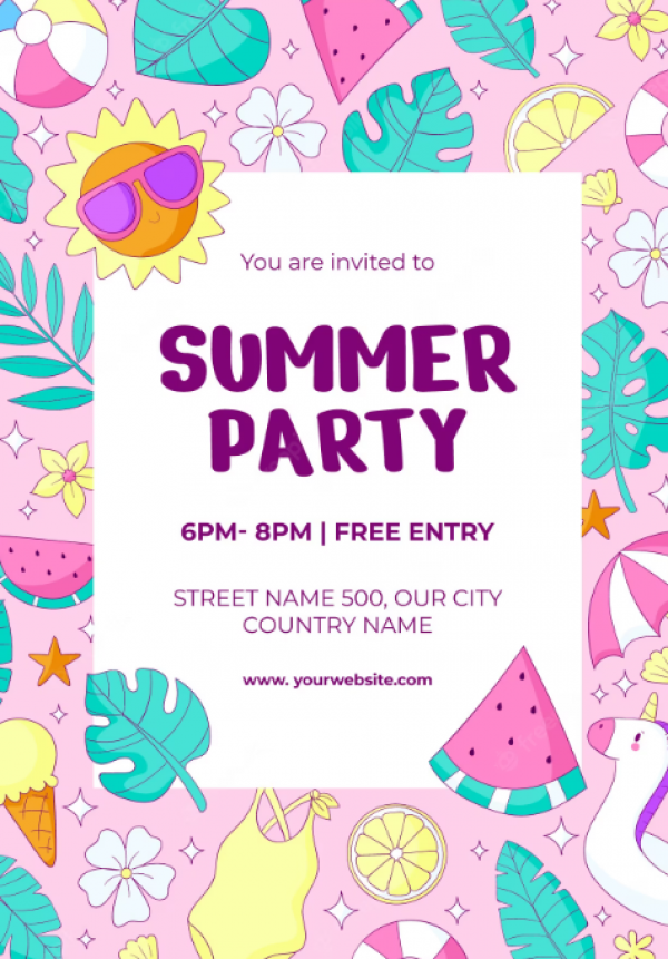 Desain undangan dengan motif musim